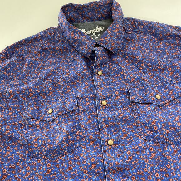 Vintage Wrangler RETRO Cowboy Shirt Snap Button XL Floral Western Country - Picture 2 of 11